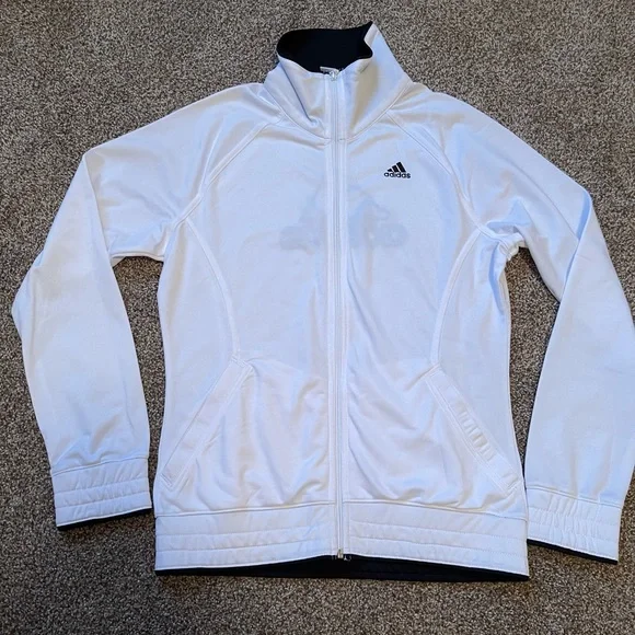 Adidas white and black jacket Size Small - Picture 2 of 7